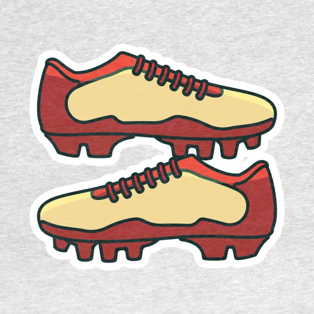 Football Shoes Pair vector icon illustration. Fashion object icon design concept. Soccer football boots shoes vector design on blue background. by AlviStudio